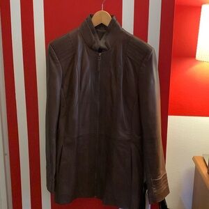 Women’s brown leather jacket